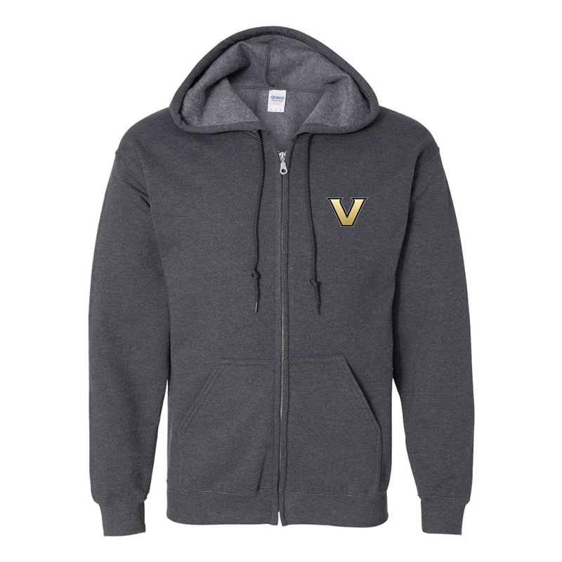 Men's Vanderbilt Commodores Gildan  Heavy Blend Full Zip Hooded Sweatshirt